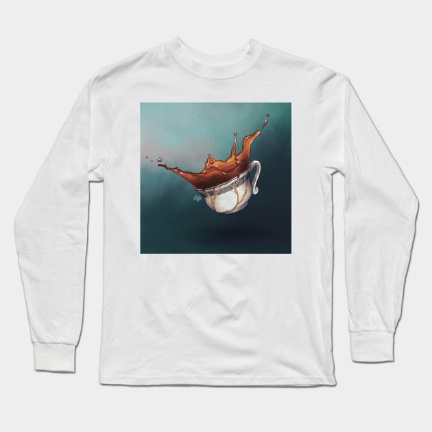 Kintsugi Teacup with Background Long Sleeve T-Shirt by Molly11